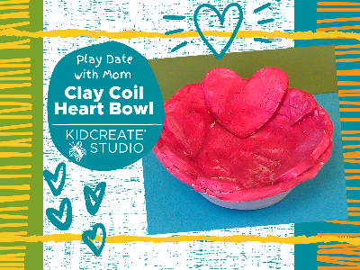  Play Date with Mom - Clay Coil Heart Bow Sensory Play (2-6 Years)