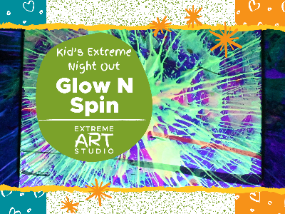 Kidcreate Studio  - Wixom. Kids' Extreme Night Out - Glow N Spin Workshop (3-9 Years)